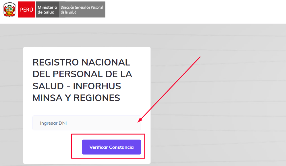 Cómo se consulta inforhus en Peru 
